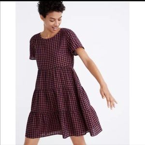 Madewell gingham tiered dress